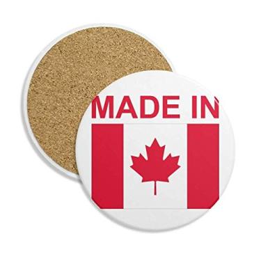 Imagem de Caneca de porta-copos feita no Canadá, com proteção de mesa, pedra absorvente