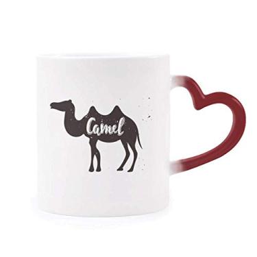 Imagem de Caneca Camel preta e branca Animal sensível ao calor Caneca vermelha que muda de cor