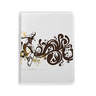 Imagem de Caderno de inverno com estampa floral para esqui e diário capa macia