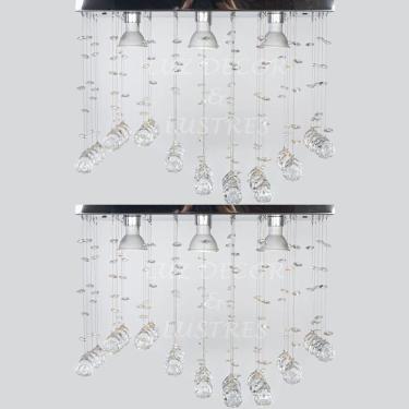 Imagem de Kit 2 Luminárias Para Sala Modelo Onda De Cristais