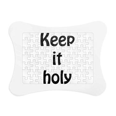 Imagem de Moldura de quebra-cabeça Keep It Holy com citações cristãs para decoração de quadro
