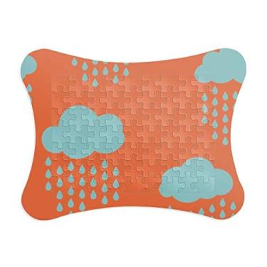 Imagem de Moldura de quebra-cabeça com estampa de chuva e gotejamento laranja para decoração de imagens