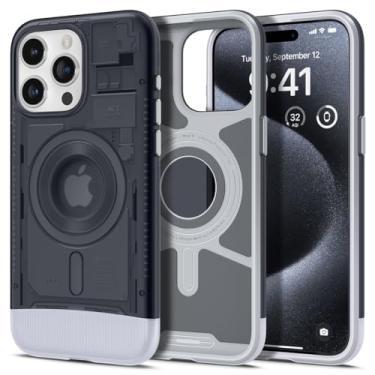 Imagem de Capa magnética Spigen para iPhone 15 Pro, Classic C1 MagFit [compatível com Magsafe] para Apple iPhone 15 Pro - grafite