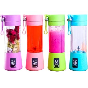 Imagem de Mini Liquidificador Portatil Mixer Portatil Shake Coqueteleira Eletrica Sem Fio Recarregavel 380ml Cores (Verde, Azul, Rosa, Roxo - Cor Enviada Aleatoria Conforme Demanda do Estoque)