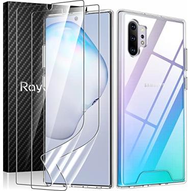 Imagem de Rayboen Capa para Galaxy Note 10 Plus com 2 pacotes de película de TPU HD macia, capa de telefone transparente de TPU à prova de choque capa protetora antiderrapante para Samsung Galaxy Note 10 Plus 5G