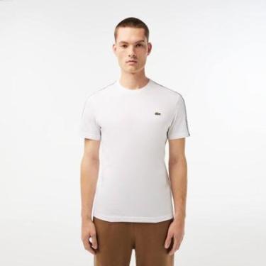 Imagem de Camiseta Lacoste Regular Fit listrada com logo Masculina-Masculino