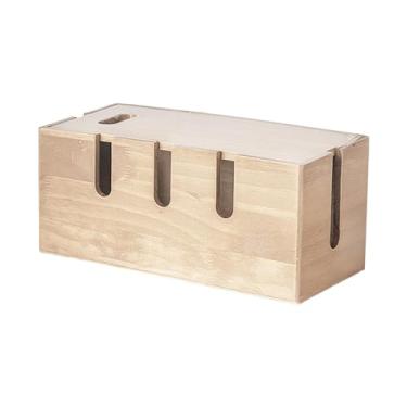 Imagem de Ioensy Caixa de gerenciamento de cabos suporte de cabo à prova de poeira autônomo portátil esconder e cobrir estação de fios para tomadas de energia de fios