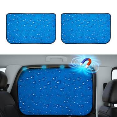 Imagem de Aokway Para-sol para janela lateral traseira do carro - Cortinas de privacidade de espessura dupla para carro ajuste universal para motorista para proteção UV do bebê (azul, 2 peças traseiras)