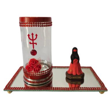 Imagem de Kit Altar Porta Vela e Escultura Pomba Gira Exu - Selecione