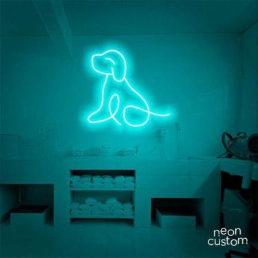Imagem de luminaria letreiro Neon Led Dog Sentado 100x100 luminoso decoração p/ 