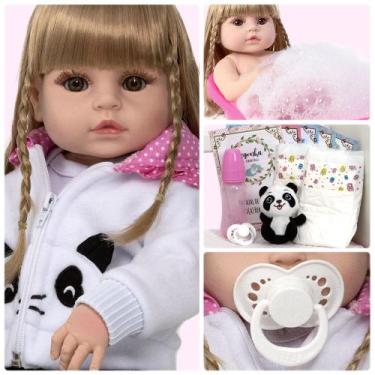 Imagem de Bebê Tipo Reborn Realista Menina Pandinha 52cm + Acessórios - Cegonha 