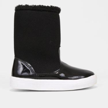 Imagem de Bota Bebê Tininha Sola Confort Baby Menina, Preto, 20