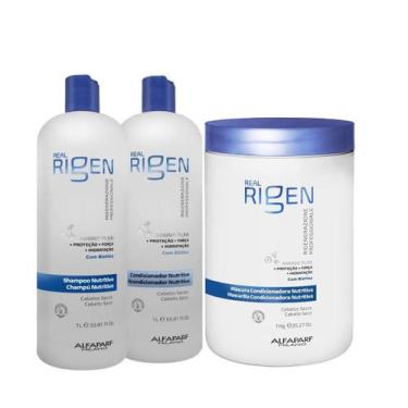Imagem de Kit Shampoo + Condicionador + Mascara Alfaparf Real Rigen Nutritive 1L