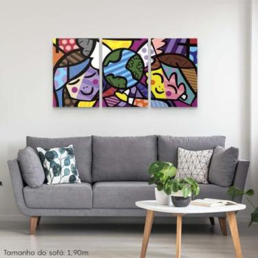 Imagem de Quadros Decorativos 3 Peças Romero Brito Crianças - NEYRAD