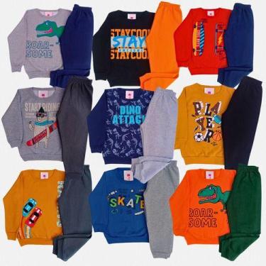 Imagem de Kit 10 Roupa 5 Conjunto Moletom Infantil Masculino Atacado - Kitilica 