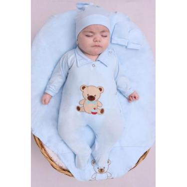 Imagem de Saída de Maternidade Para Bebê Menino Fofura 04 peças Ursinho Roupas d
