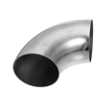 Imagem de A ABSOPRO 1 peça OD 7.6 cm 90 graus mandril curva cotovelo SS304 tubo de curva de aço inoxidável tubo de cotovelo de escape para carro modificado sistema de exaustão 7.6 cm tubulação tom prata