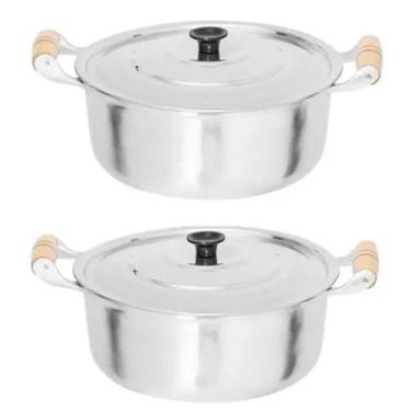 Imagem de Jogo 2 Panela Caçarola Alumínio Pequenas Polido N 16 E 18 - OkayShop