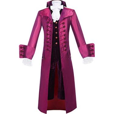 Imagem de MIAOCOS Fantasias Medievais Hamilton Aaron Burr Colonial Cosplay Musical Fantasia Rock Palco Real Alexander Masculino Feminino, Roxo feminino, X-Large