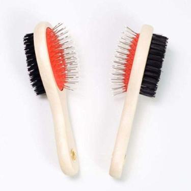 Imagem de Kit 2 Escova Dupla Pet Para Pentear Cachorros Pelos Longos Spitz Alemã