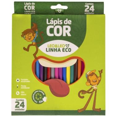 Imagem de Lápis de COR Sextavado Léo & Léo ECO - Caixa com 24 Cores (pacote com 