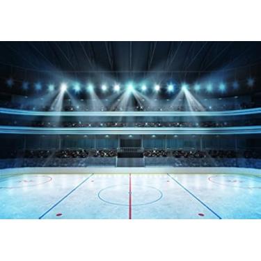 Imagem de Pano de fundo para fotografia esportiva de hóquei no gelo – Fundo fotográfico Yeele 2,1 x 1,5 m Estádio esportivo para recém-nascido, crianças, cabine fotográfica, estúdio fotográfico, adereços