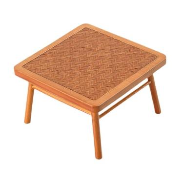 Imagem de Esquirla Dollhouse Desk Mini Modelo, Decoração de Cena de Artesanato, Mesa de Bambu Conjunto de Móveis em Miniatura para Ornamento de Sala de Estar