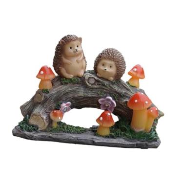 Imagem de IEUDNS Jardim estátua animal luz solar decoração ornamento jardim estatueta para estante sala de estar casa férias loja