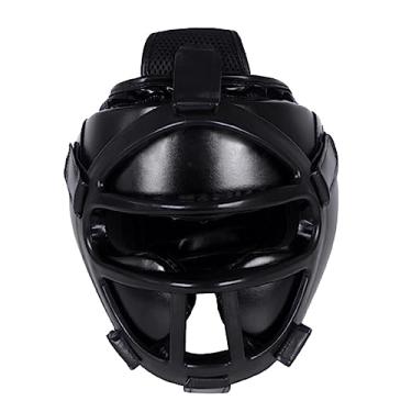 Imagem de YIJU Capacete de Kickboxing Capacete de proteção de 360 graus Confortável profissional Sparring Headgear, Head Gear para Muay Thai Sparring Karate, eu preto