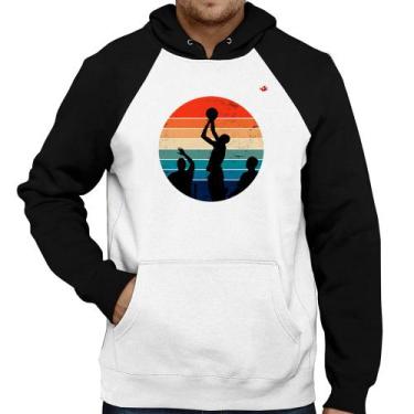 Imagem de Moletom Basquete Vintage Sunset - Foca na Moda, Branco, Preto, G