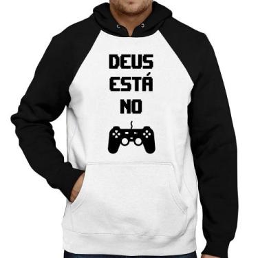 Imagem de Moletom Deus está no controle - Foca na Moda, Branco, Preto, GG