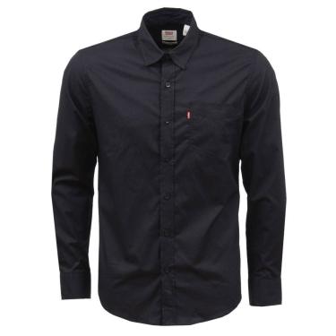 Imagem de Camisa Manga Longa Masculina Preta Lisa Levi`s 33195