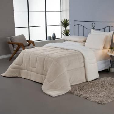 Imagem de Coberdrom Cobertor Dupla Face Casal Queen Manta Soft e Sherpa (Areia)