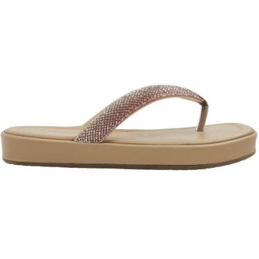 Imagem de Tamanco Dedo Feminino Casual Dia a Dia FlatForm com Strass Via Marte 178-001