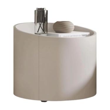 Imagem de UINGBPXT Mesa lateral moderna moderna mesa de cabeceira redonda artificial mesa de cabeceira com 1 gaveta mesa de cabeceira simples de alta qualidade armário de cabeceira deslumbrante