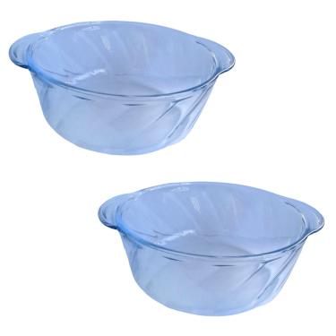 Imagem de Jogo Com 2 Tigelas/Travessas Redondas Com Alças 19cm Vidro Temperado pasabahce. - saldão.
