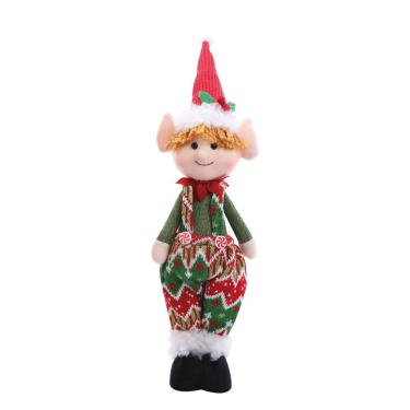 Imagem de Boneco natalino elfo candy cane C suspensorio E gorro 45CM