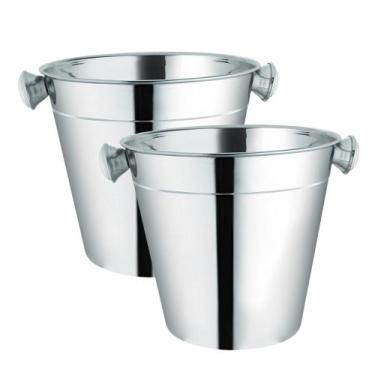 Imagem de Kit Dois Baldes Aço Inox Profissional 900ml Weck