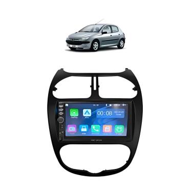 Imagem de Kit Multimídia Peugeot 206 ano 2004 / 2008 7 Pol Carplay AndroidAuto USB BT FM - 7810HCPAA FirstOption