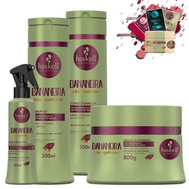 Imagem de Kit Haskell Bananeira Sh Cond Masc 300 Fluido 120ml