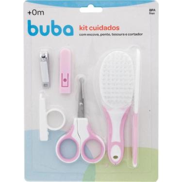 Imagem de Kit Cuidado Higiene Bebê Pente Escova Cortador Tesoura - Buba, AZUL