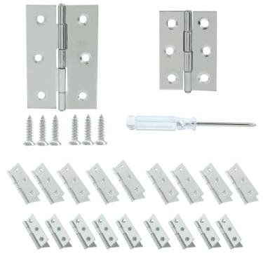 Imagem de HARSKIYER Pacote com 20 dobradiças, dobradiças pequenas de aço inoxidável de 5 e 7 cm com parafusos de montagem para caixa de madeira, caixa de joias, artesanato DIY, móveis (10 de cada tamanho)
