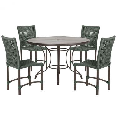 Imagem de Mesa Ascoli 4 Cadeiras Cannes De Alumínio Trama Verde