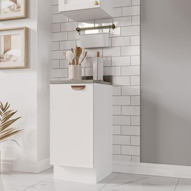 Imagem de Balcão 1 Porta 40cm Com Tampo Arizona Cabecasa Madeiramadeira Branco-cobre