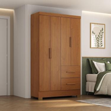 Imagem de Guarda Roupas Casal Com 2 Gavetas E 4 Portas Primordial Max Cinamomo