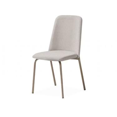 Imagem de Mesa De Jantar Aço Nobre Aurora Com 6 Cadeiras Estofadas Champagne E Off White