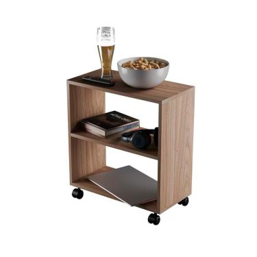 Imagem de Mesinha Lateral De Apoio Freijo Sala Quarto 50 X 47 X 25cm Com Rodinhas