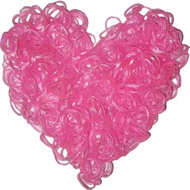 Imagem de Yowamho Elástico Rosa Luminoso 900 Com 24 Clipes S E 1 Pequeno Crochê, Elástico, Difícil De Quebrar.