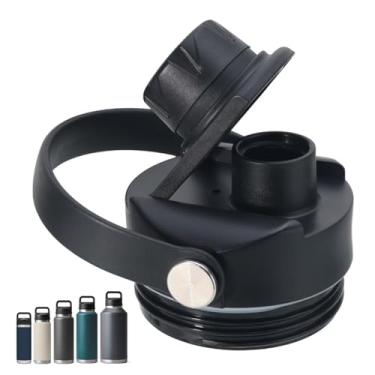 Imagem de Substituição da tampa compatível com garrafa de água Yeti, tampa rosqueada com alça e tampa à prova de vazamento para garrafa Rambler de 18/26/36/46/1,814.4 g