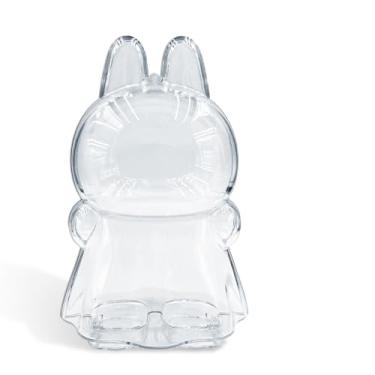Imagem de ZY PLUM Capa Protetora Para Labubu Pronuncie Asas Da Fortuna, Caixa De Acrílico Transparente Com Alça Silicone Branca Armazenamento, Boneca Pendurada - (Boneca Não Incluída)